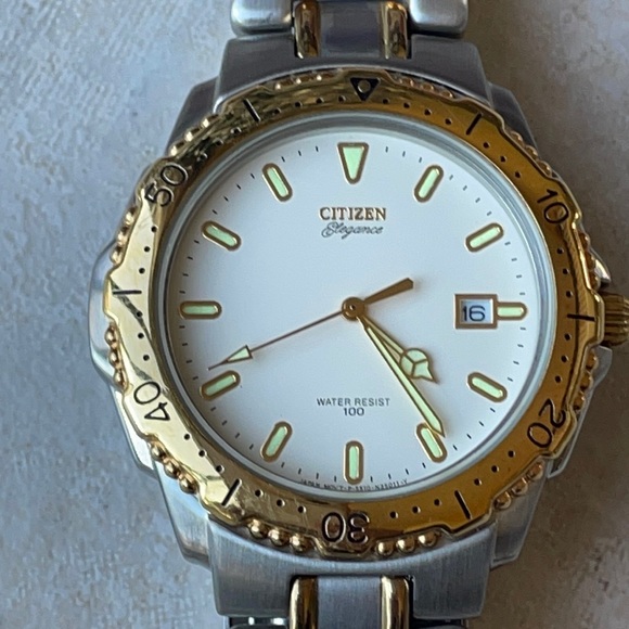 Citizen Elegance men battery TT WR100M stainless steel w/date